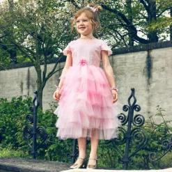 Girls Pink Sequin & Tulle Dress