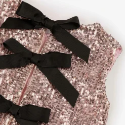 Girls Pink Sequin Skirt Set