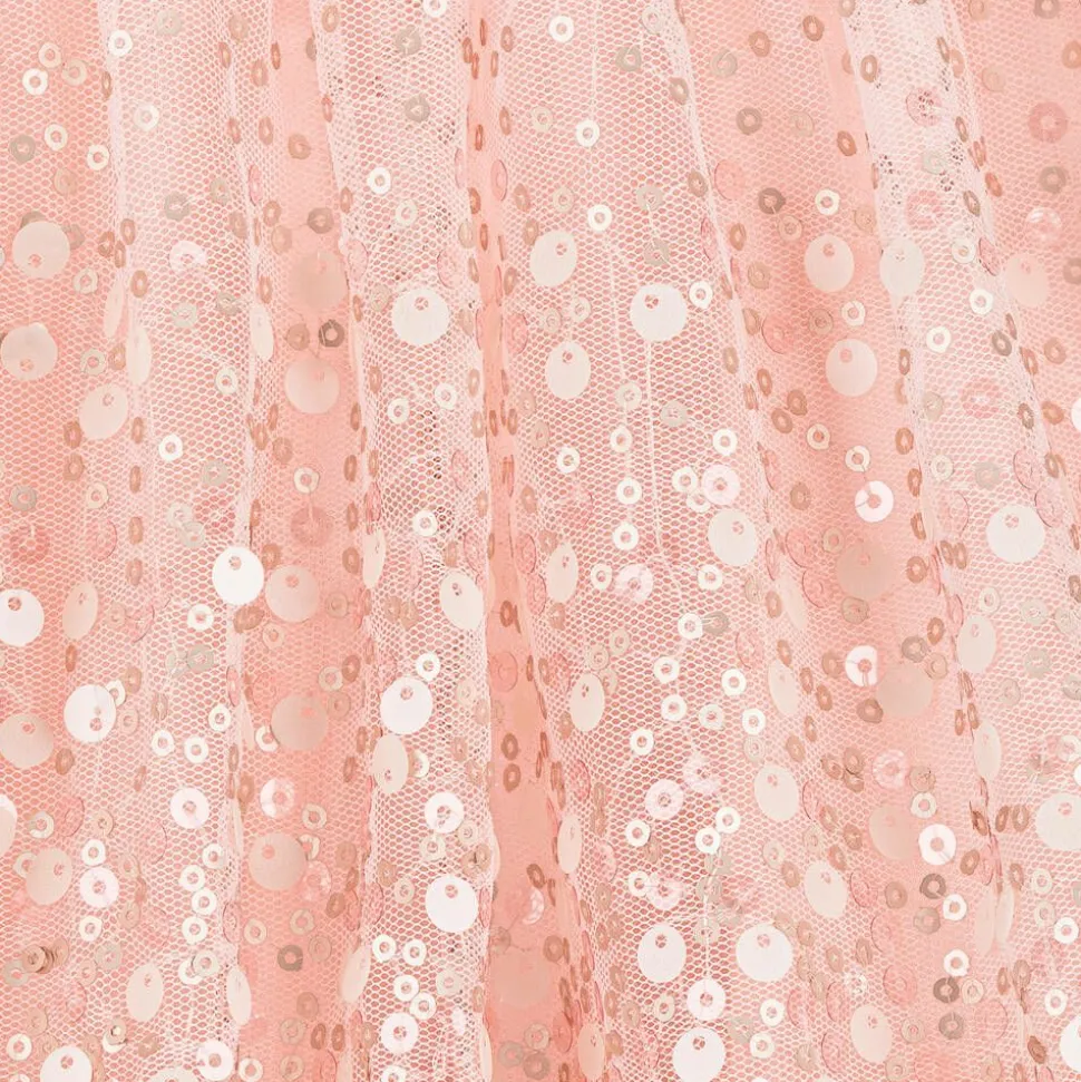 Girls Pink Sequinned Tulle Skirt