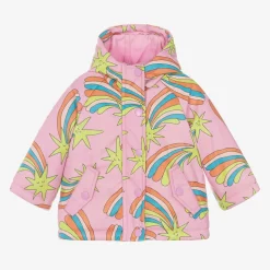 Girls Pink Shooting Star Hooded Coat
