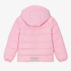 Girls Pink Showerproof Puffer Coat