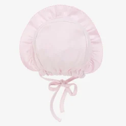 Girls Pink Smocked Pima Cotton Bonnet