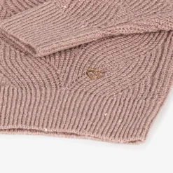 Girls Pink Sparkle Knit Sweater