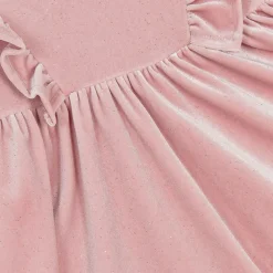 Girls Pink Sparkly Velour Dress
