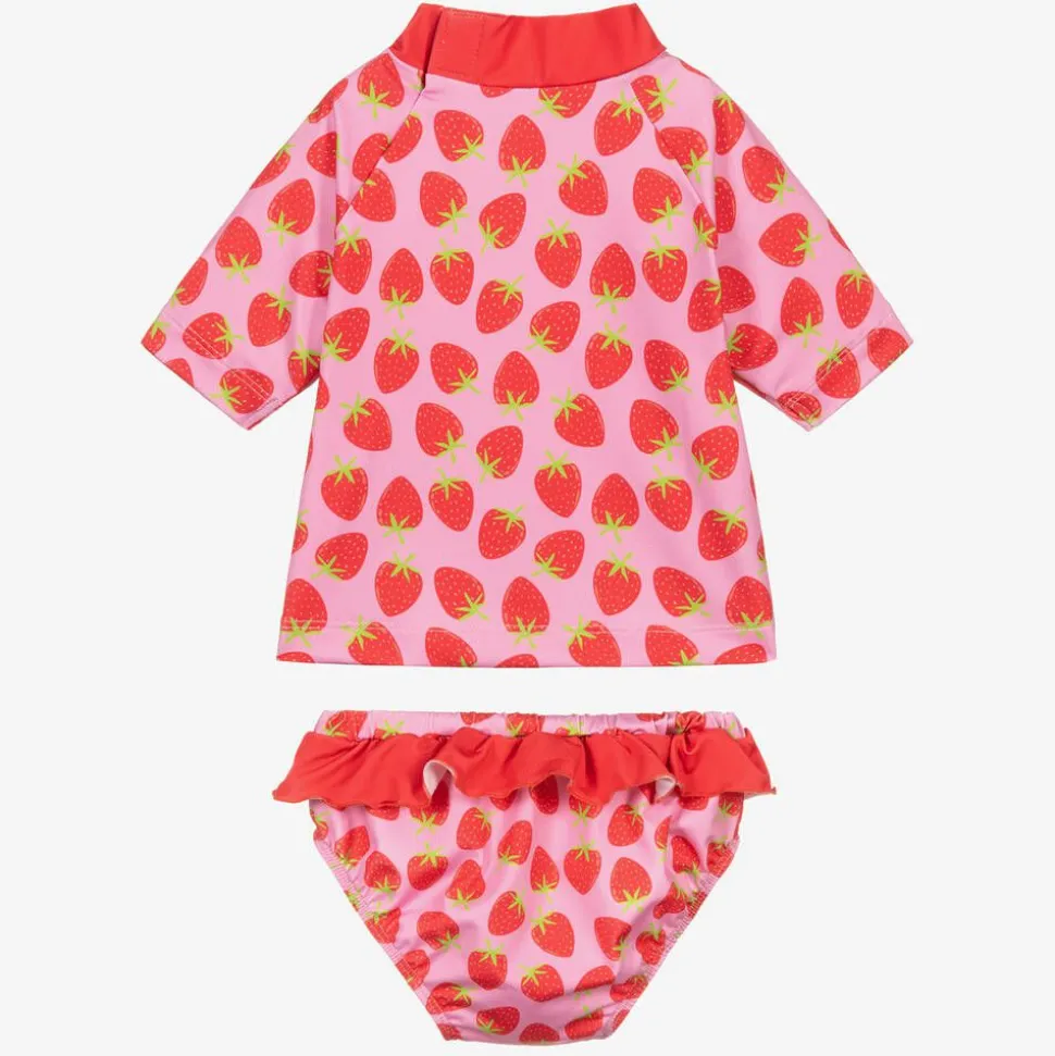 Girls Pink Strawberry Tankini (UPF 50+)