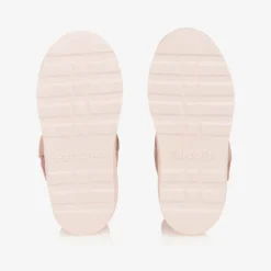 Girls Pink Suede Leather Boots