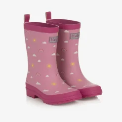 Girls Pink Sun Charms Rain Boots