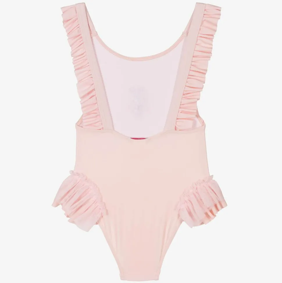 Girls Pink Teddy Bear Swimsuit