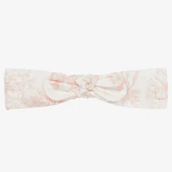 Girls Pink Toile de Jouy Print Headband