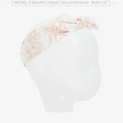 Girls Pink Toile de Jouy Print Headband
