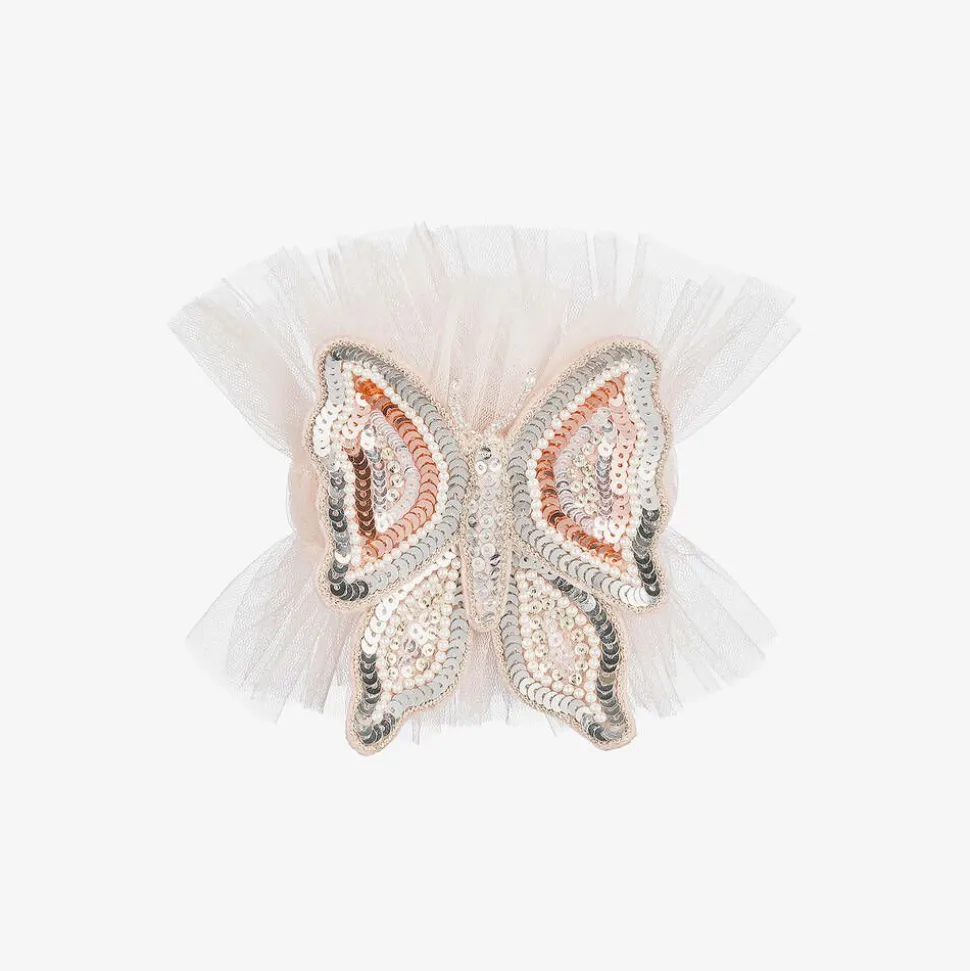 Girls Pink Tulle Butterfly Bracelet