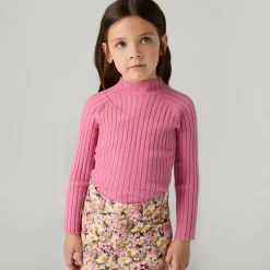 Girls Pink Turtle Neck Top