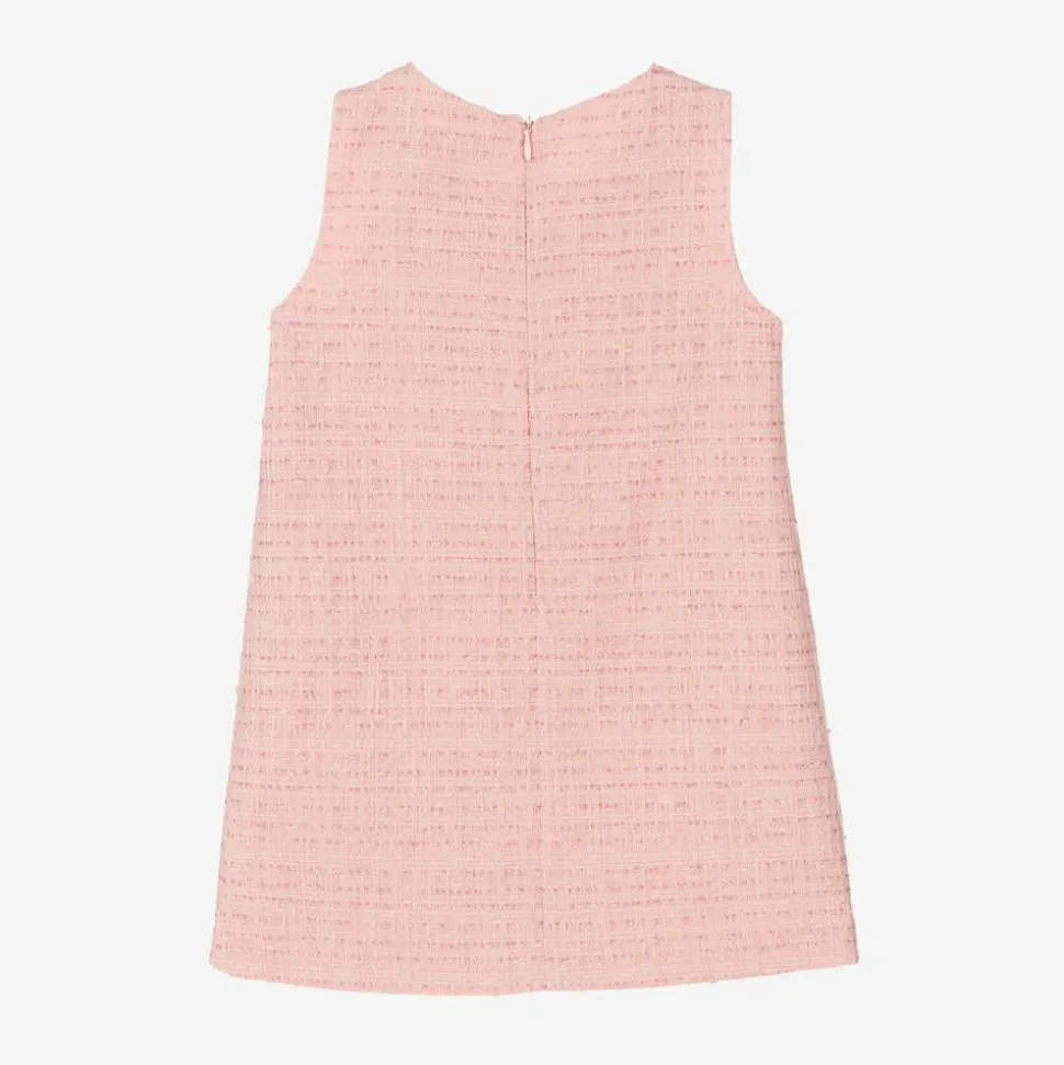 Girls Pink Tweed Dress