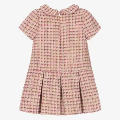 Girls Pink Tweed Dress