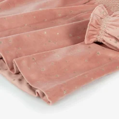 Girls Pink Velour Star Dress
