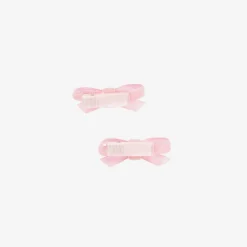Girls Pink Velvet Bow Hair Clips (2 Pack)