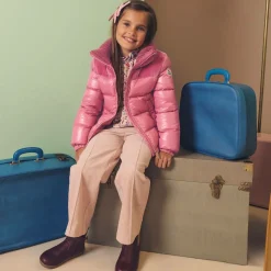 Girls Pink Viscose Floral Blouse