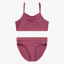 Girls Pink Viscose Top & Knickers Set