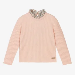 Girls Pink Wool & Cashmere Knit Sweater