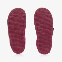 Girls Pink Wool Slippers
