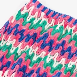 Girls Pink Zigzag Crochet Lace Jumpsuit (UV50)