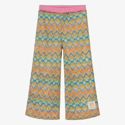 Girls Pink ZigZag Wide-Leg Trousers