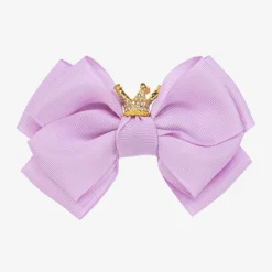 Girls Purple Bow Hair Clip (11cm)