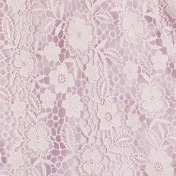 Girls Purple Guipure Floral Lace Dress