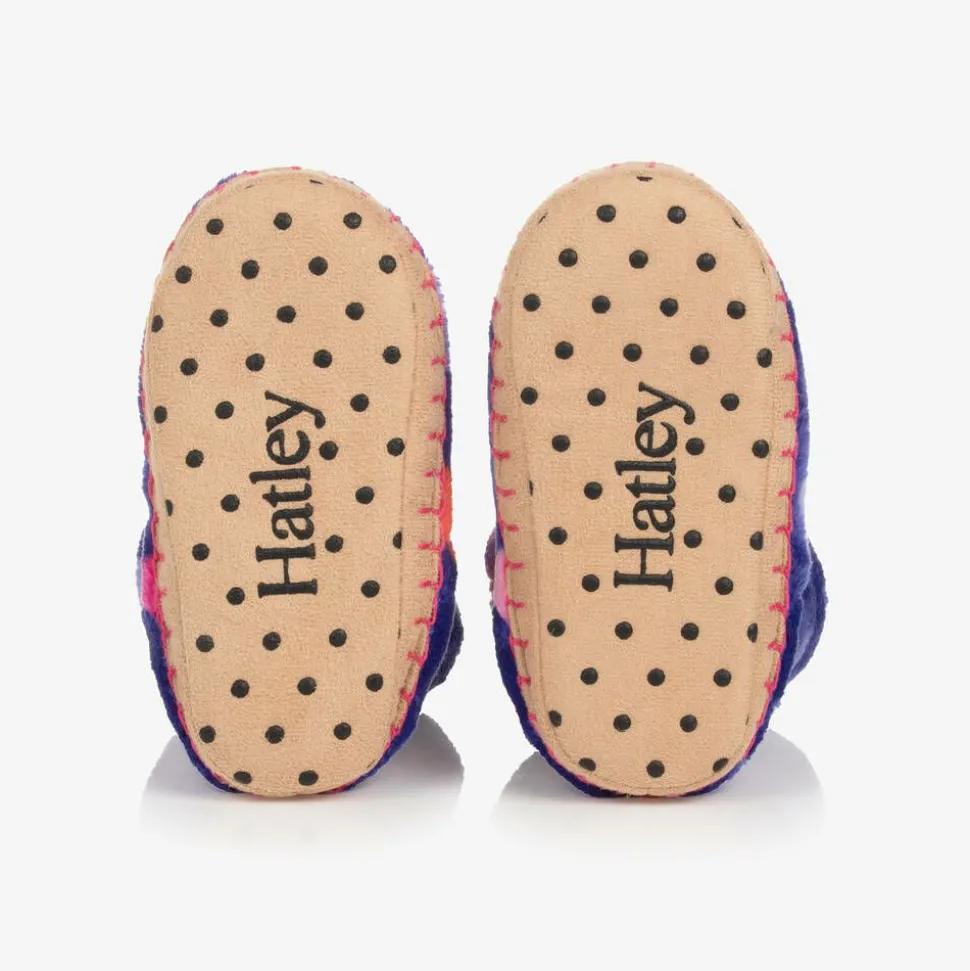 Girls Purple Heart Slippers