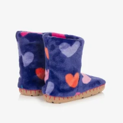 Girls Purple Heart Slippers