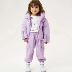 Girls Purple Hooded Puffer Jacket