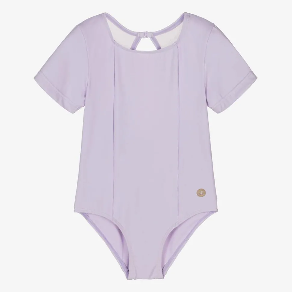 Girls Purple Mesh Leotard