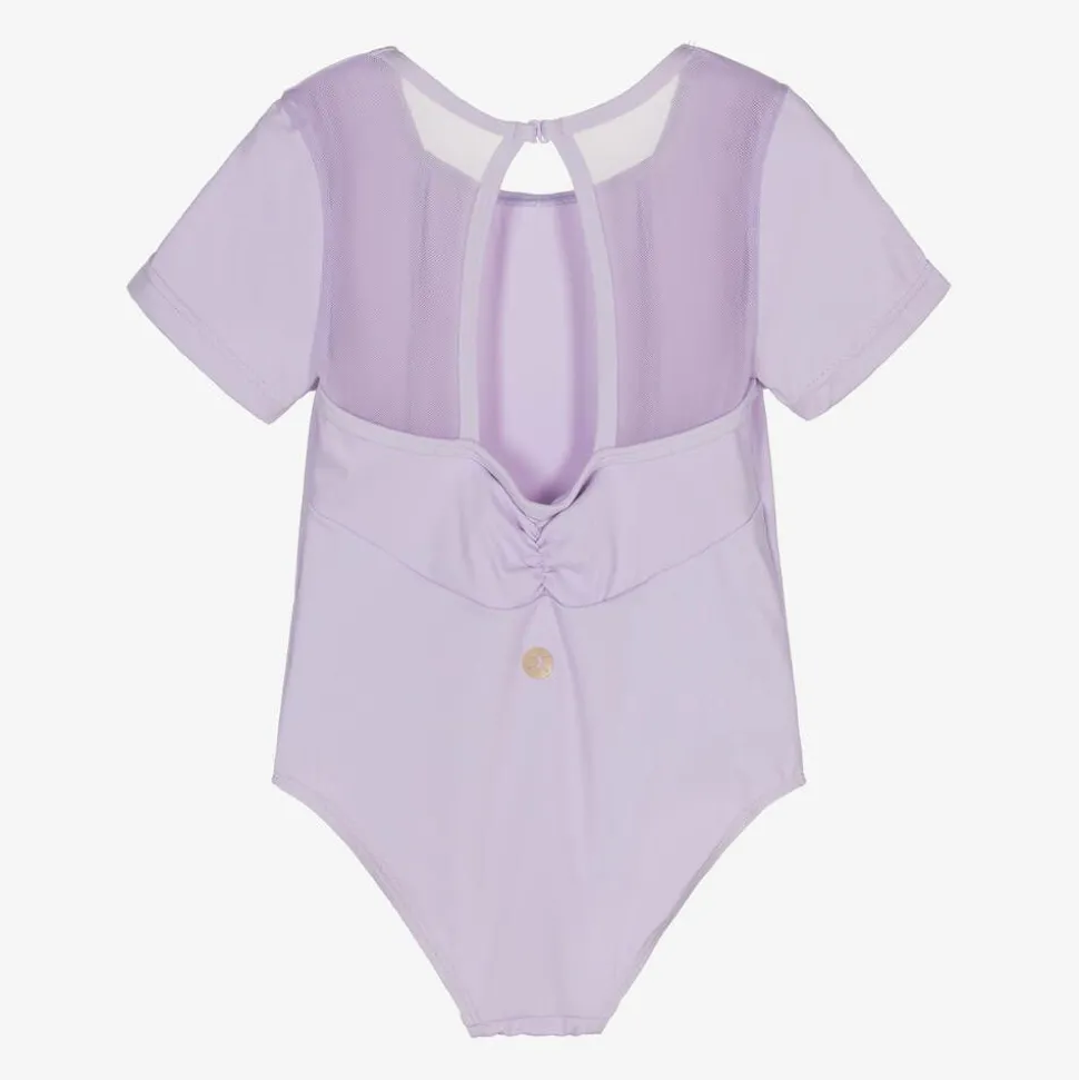 Girls Purple Mesh Leotard