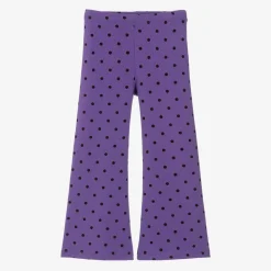 Girls Purple Organic Cotton Flared Leggings