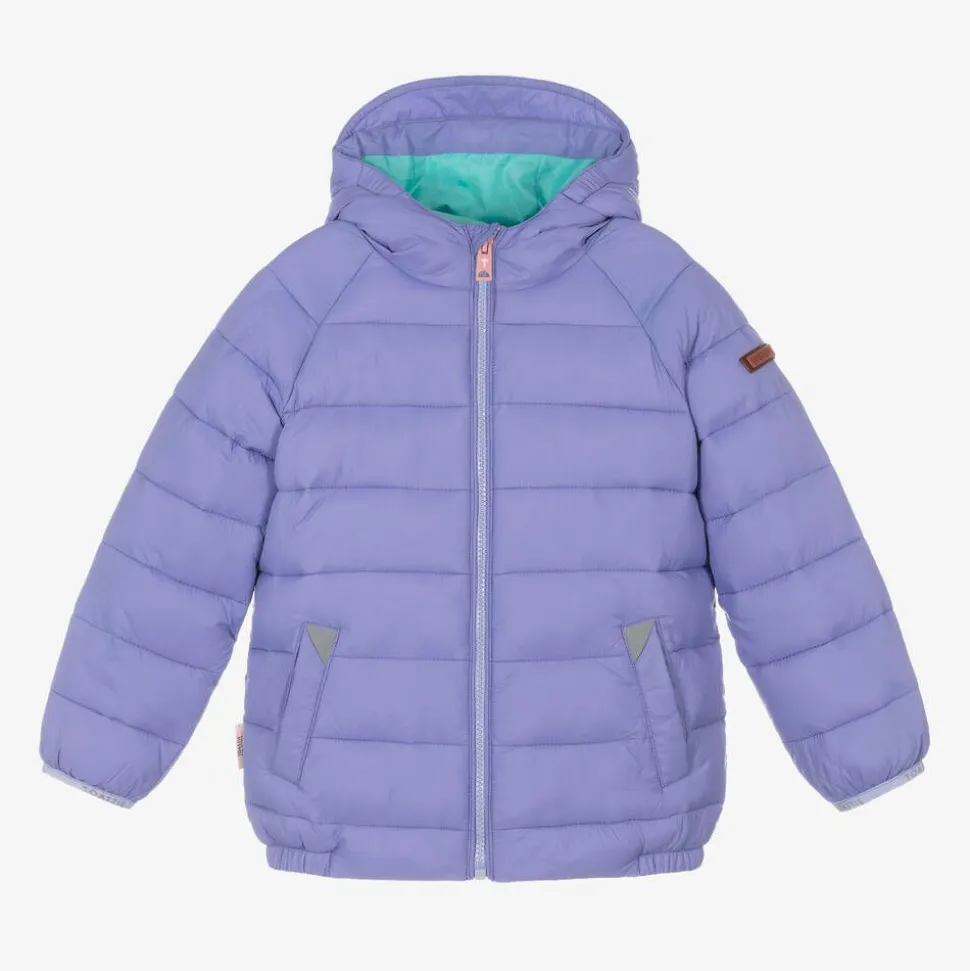 Girls Purple Packable Puffer Jacket