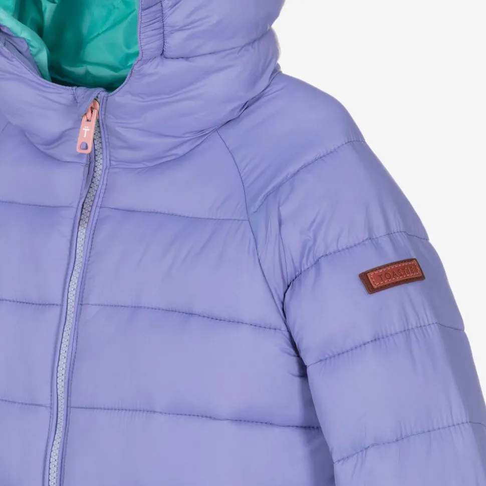 Girls Purple Packable Puffer Jacket