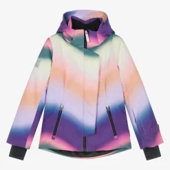 Girls Purple Rainbow Ski Jacket