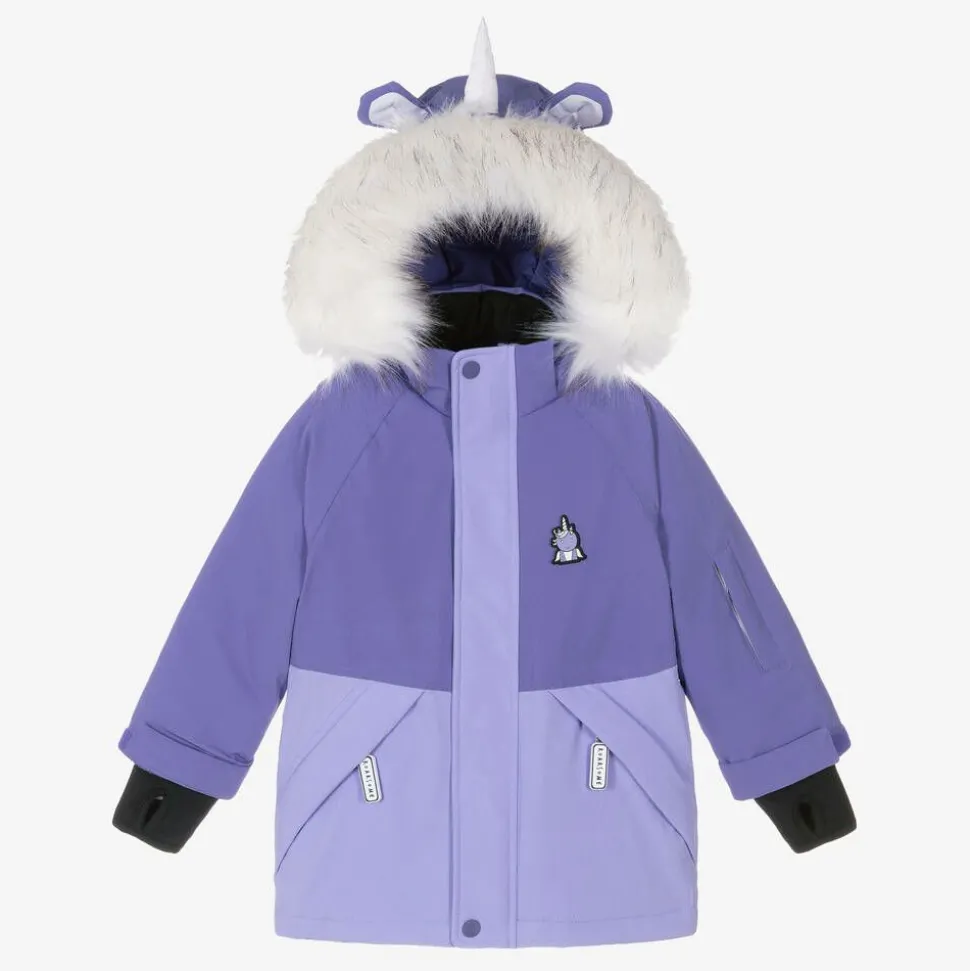 Girls Purple Sparkle The Unicorn Ski Jacket