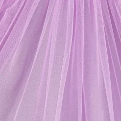Girls Purple Tulle Flowers Dress