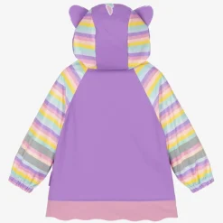 Girls Purple Unicorn Raincoat