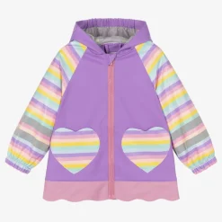 Girls Purple Unicorn Raincoat