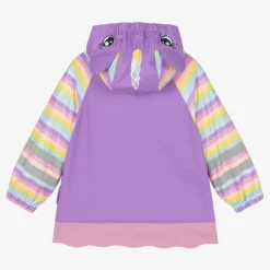 Girls Purple Unicorn Raincoat