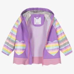 Girls Purple Unicorn Raincoat