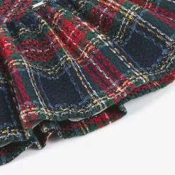 Girls Red & Blue Check Skirt Set