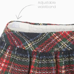 Girls Red & Blue Check Skirt Set