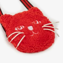 Girls Red Bouclé Cat Bag (15cm)