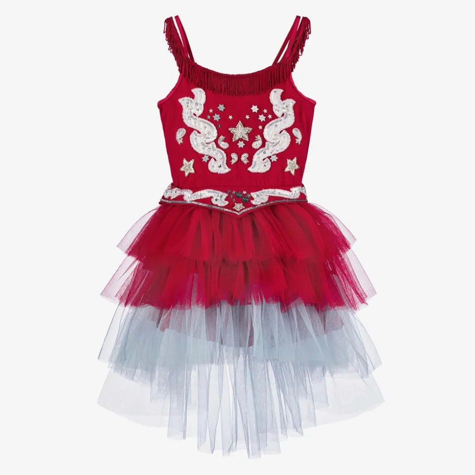 Girls Red Cowgirl Costume Dress