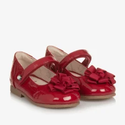 Girls Red Faux Patent Leather Shoes