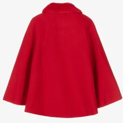 Girls Red Felted Cape