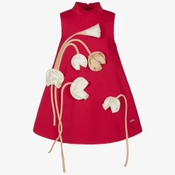 Girls Red Floral Dress
